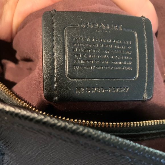 Leather coach handbag. Suede interior. - Picture 12 of 12